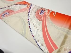 リサイクル　束ね熨斗に華文模様織出し袋帯